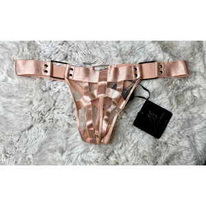 Honey Birdette INDRIA🩷 Pink & Gold Thong XS